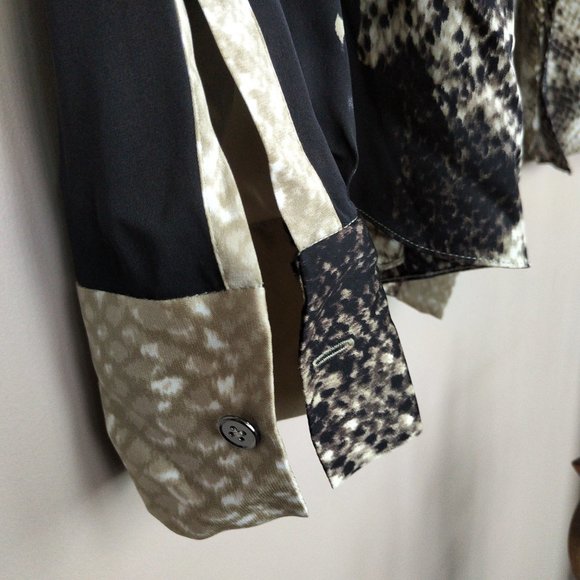 Elie Tahari snake print silk blouse M - Picture 8 of 11